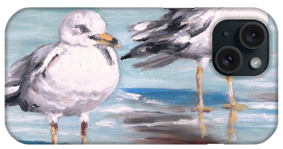 Gulls iPhone Case featuring the painting Gulls by Eileen Patten Oliver
