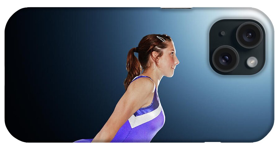 Three Quarter Length iPhone Case featuring the photograph Gymnast Mounting Balance Beam by Robert Decelis Ltd