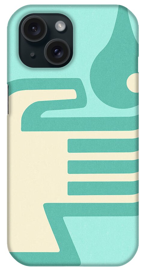 Blue Background iPhone Case featuring the drawing Hand and Droplet by CSA Images
