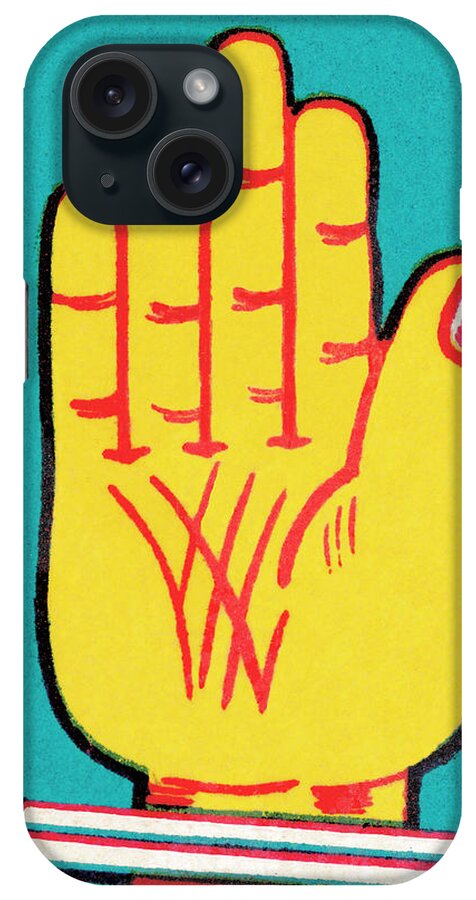 Blue Background iPhone Case featuring the drawing Hand and match by CSA Images