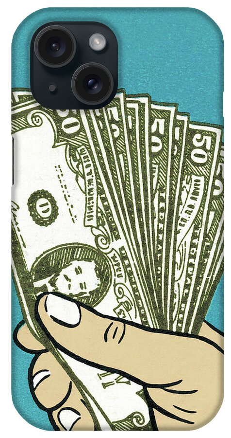 Bill iPhone Case featuring the drawing Hand Full of Cash by CSA Images