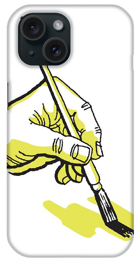 Art iPhone Case featuring the drawing Hand Painting with Brush by CSA Images