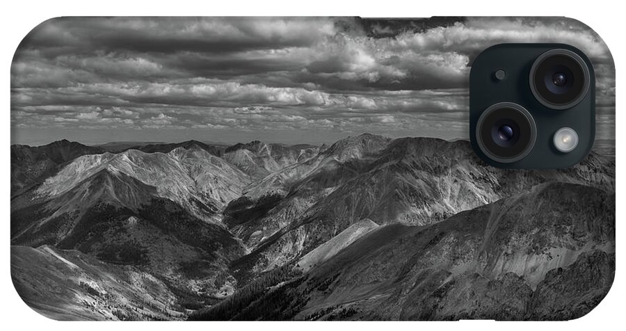 Handies Peak iPhone Case featuring the photograph Handies Summit Black and White by Jen Manganello