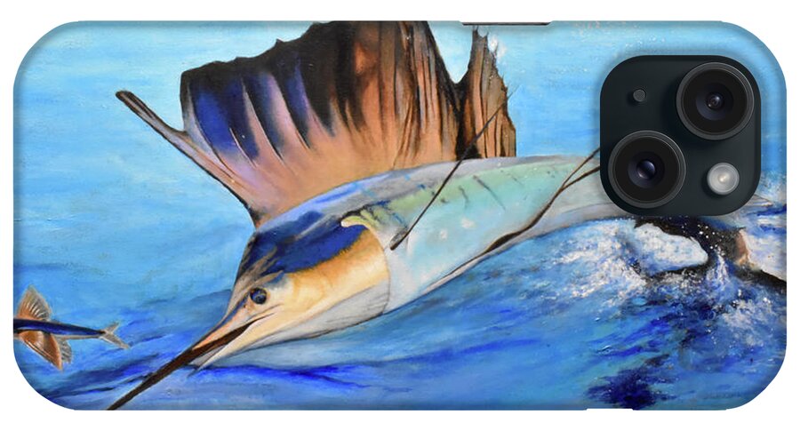 Sailfish iPhone Case featuring the painting Hang Time by Jerome Wilson