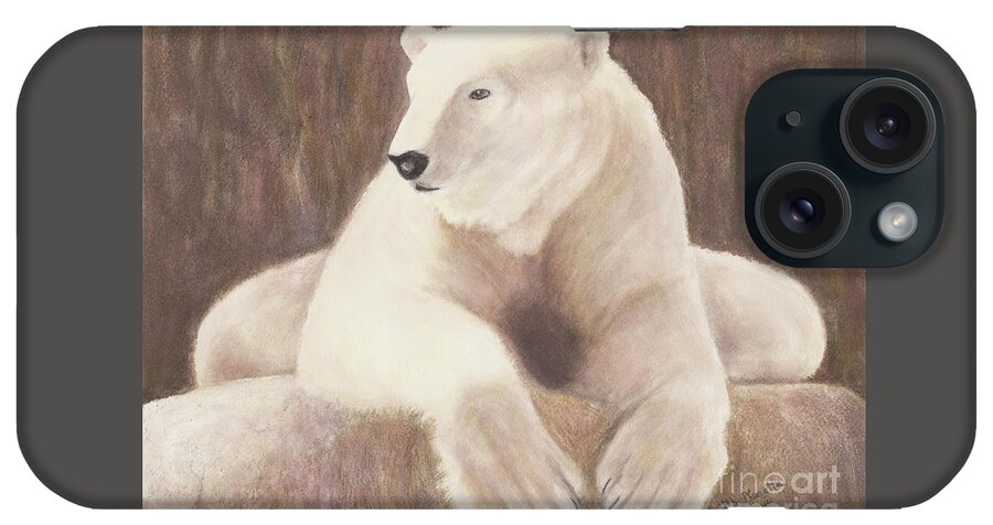 Polar Bear iPhone Case featuring the painting Hangin' Out by Judith Monette