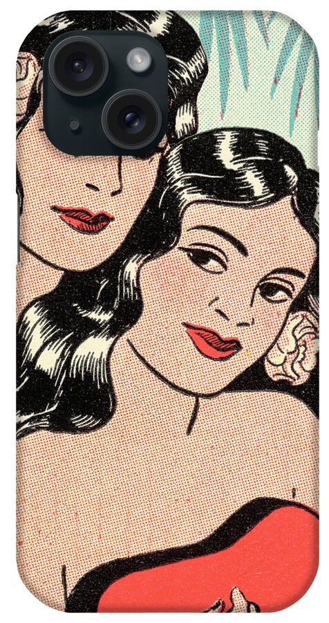 Affection iPhone Case featuring the drawing Happy Couple by CSA Images
