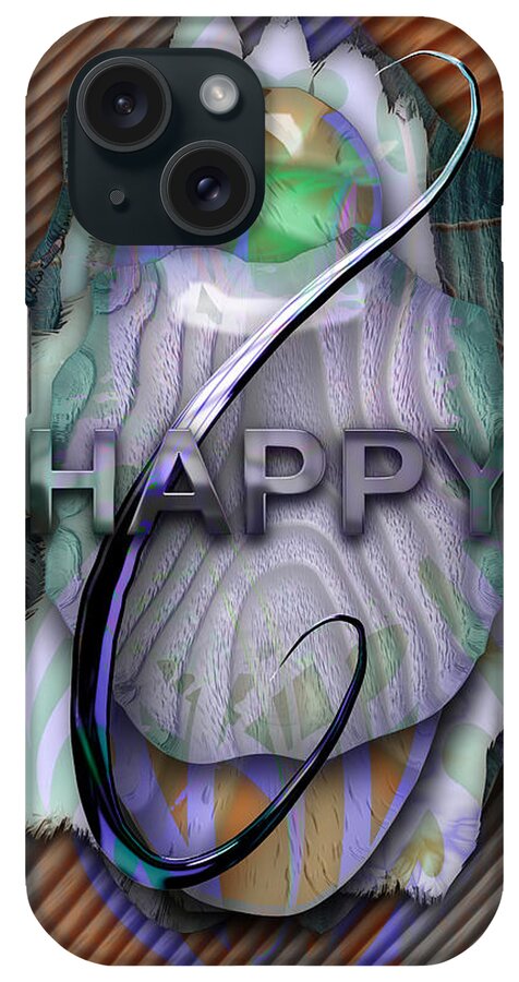 Happy iPhone Case featuring the mixed media Happy by Marvin Blaine
