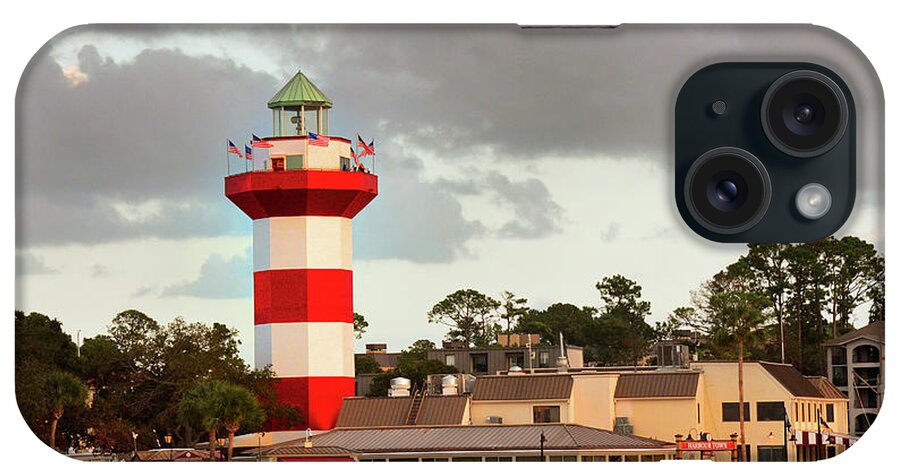 Lighthouse iPhone Case featuring the photograph Harbortown Lighthouse at Sunset by Jerry Griffin