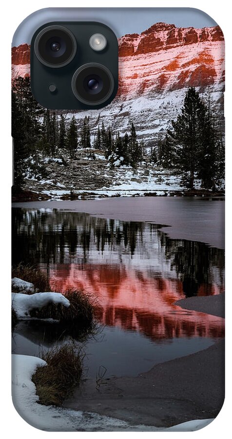 Utah iPhone Case featuring the photograph Hayden Peak Sunset Reflection - Uinta Mountains, Utah by Brett Pelletier