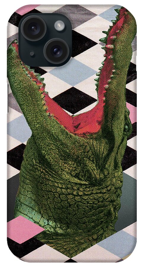 Alligator iPhone Case featuring the drawing Head of an Alligator by CSA Images