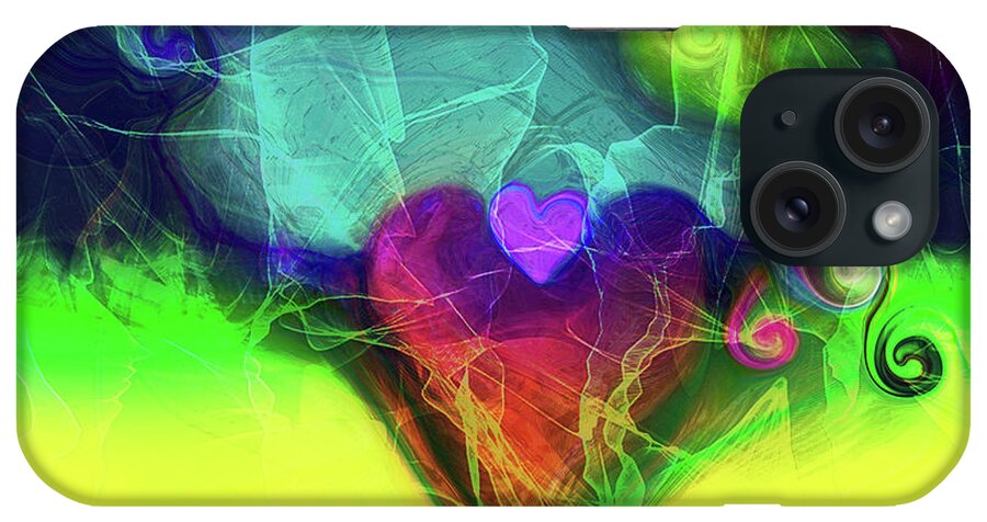 Heart Energy iPhone Case featuring the digital art Heart Energy by Linda Sannuti