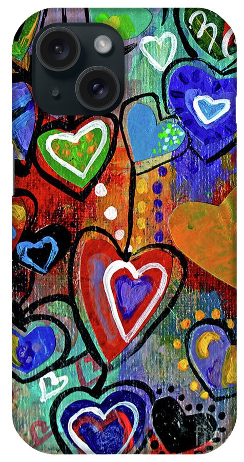 Heart iPhone Case featuring the painting Heart strings by Genevieve Esson