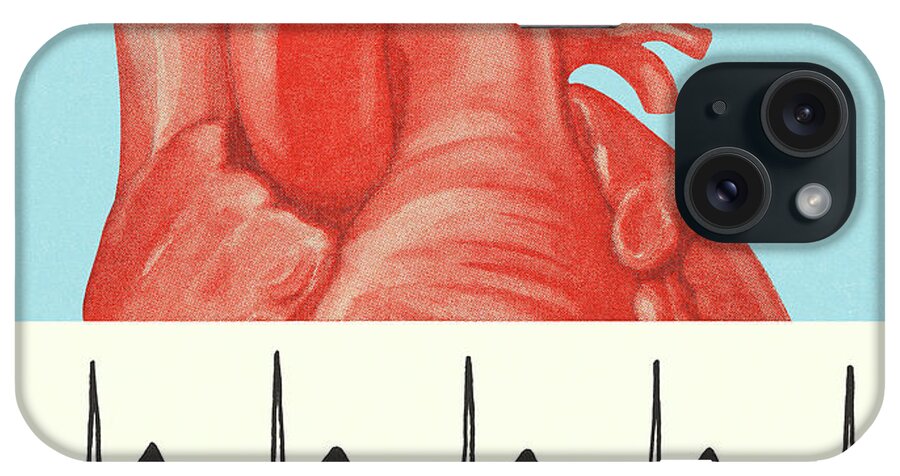 Anatomical iPhone Case featuring the drawing Heartbeat by CSA Images