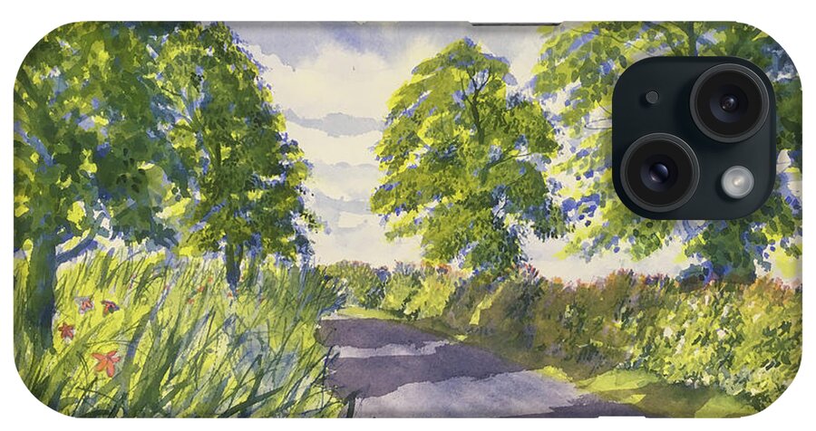 Watercolour iPhone Case featuring the painting Hedgerows on Rudston Road by Glenn Marshall