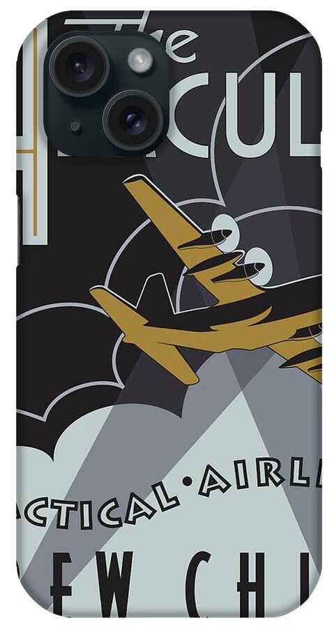 C-130 iPhone Case featuring the digital art Herk Deco - Crew Chief Edition by Michael Brooks