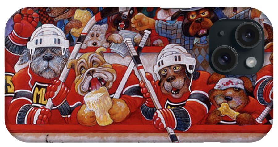 Hockey Mutts
Juvenile iPhone Case featuring the painting Hockey Mutts by Bill Bell