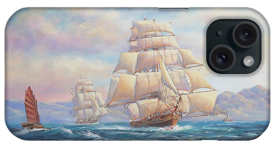 Sailboat iPhone Case featuring the painting Homeward Bound by John Bradley