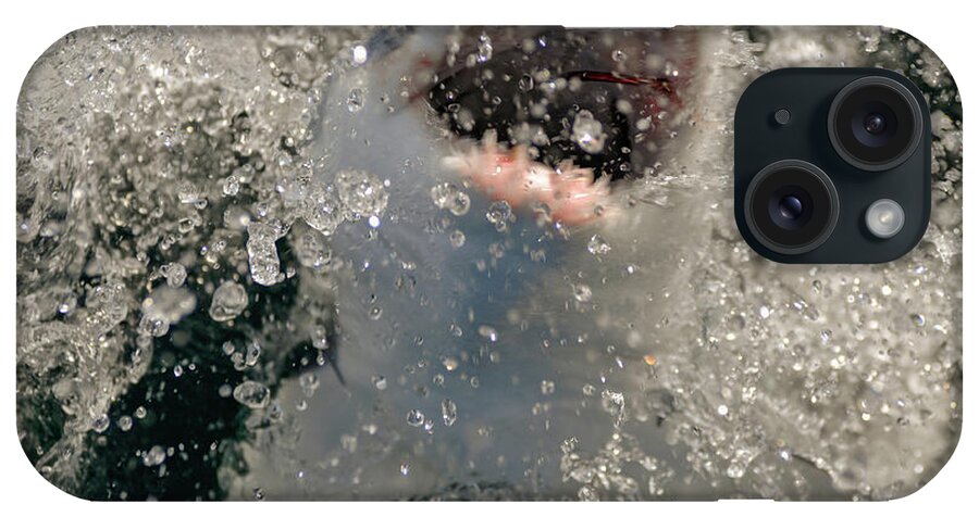 Mako iPhone Case featuring the photograph Hooked Mako Shark coming out of water by David Shuler