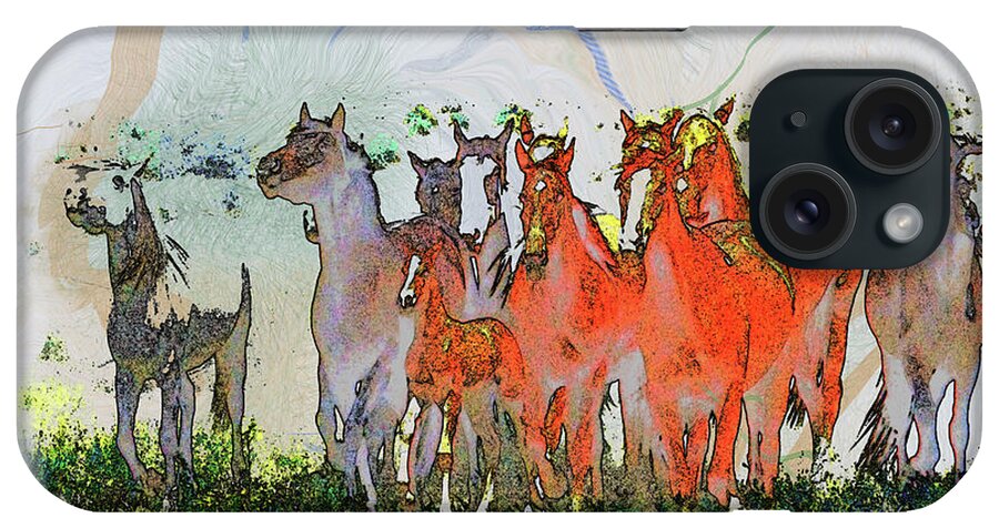 Horses Running iPhone Case featuring the photograph Horsing Around #6 by Kae Cheatham