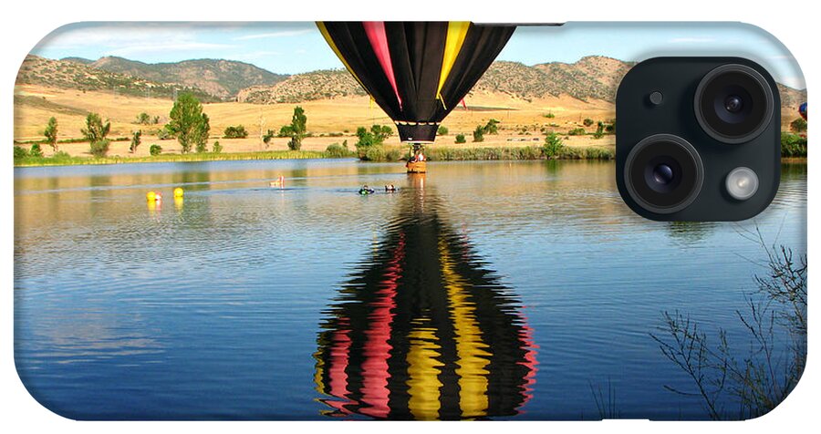Scenics iPhone Case featuring the photograph Hot Air Balloon Water Landing by Carl Neufelder