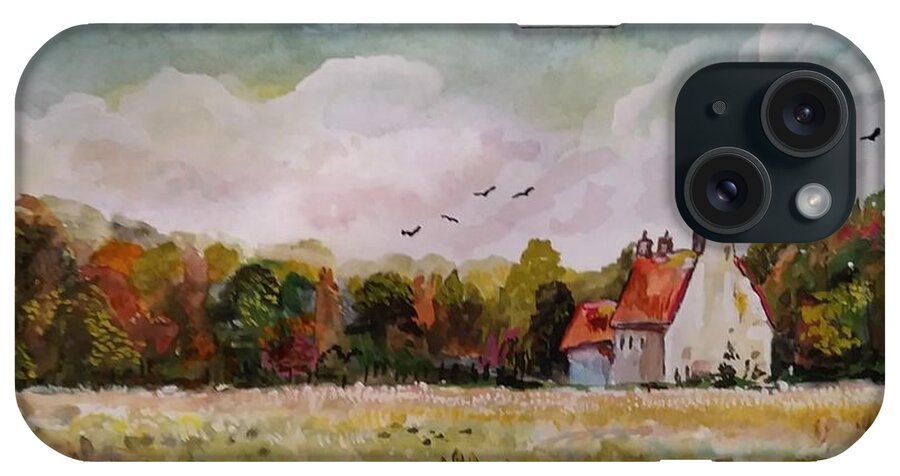 Landscape iPhone Case featuring the painting House of Usher by Mike Benton