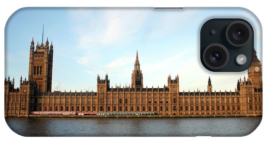 Clock Tower iPhone Case featuring the photograph Houses Of Parliament Across The River by Chrissteer