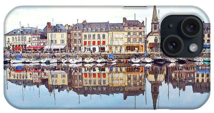 Tranquility iPhone Case featuring the photograph Houses Reflection In River, Honfleur by Ana Souza