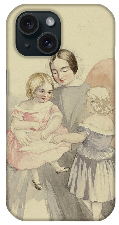 19th Century Art iPhone Case featuring the drawing Hugh and Florence, Ashford by Elizabeth Murray