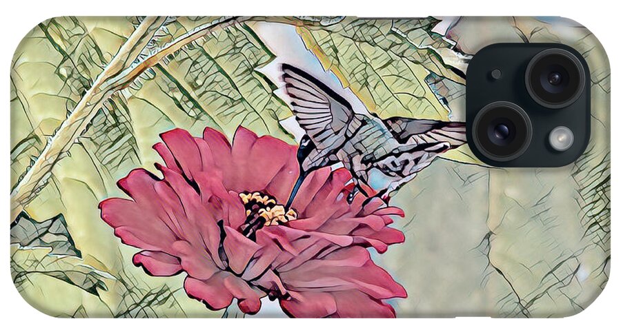 Hummingbird iPhone Case featuring the photograph Hummingbird Art - A Drink From The Zinnia by Kerri Farley