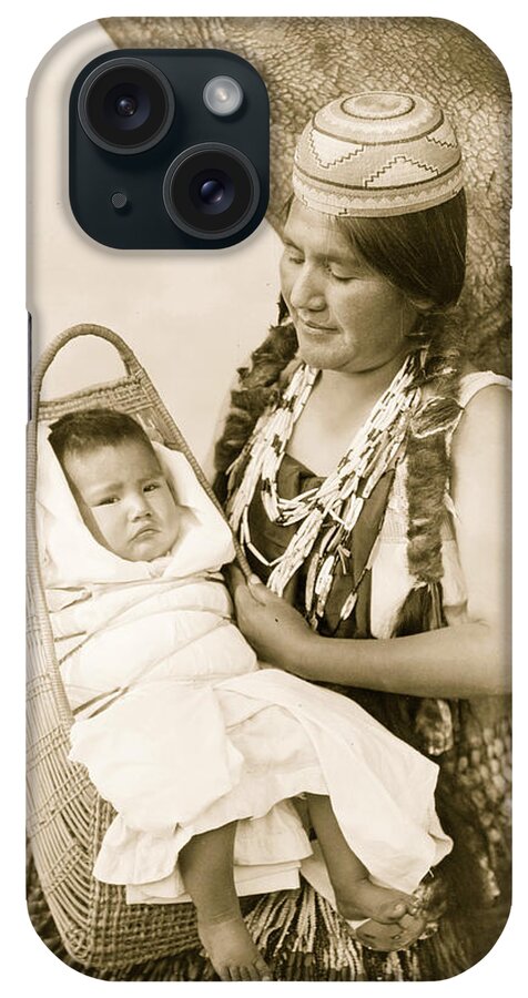Indians iPhone Case featuring the painting Hupa Mother with Child by 