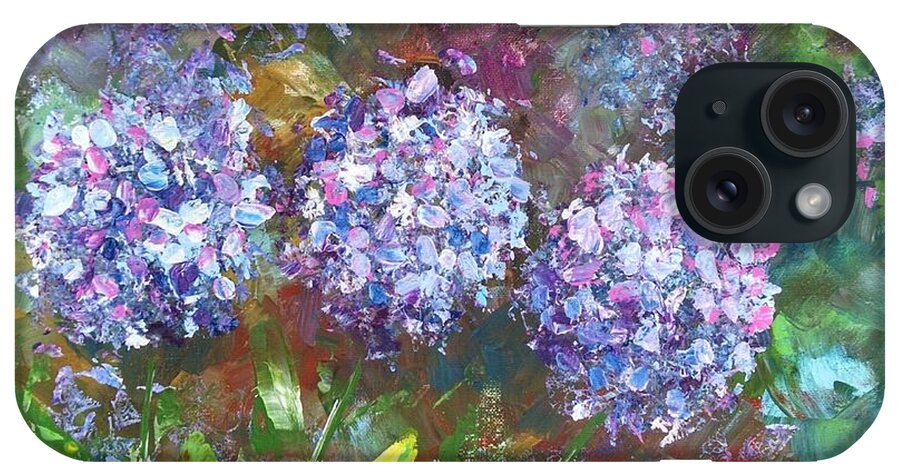  iPhone Case featuring the painting Hydrangea 5 by Helian Cornwell