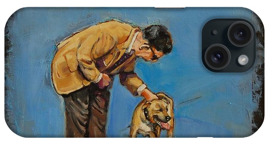 Dog iPhone Case featuring the painting I Said Fetch by Jean Cormier