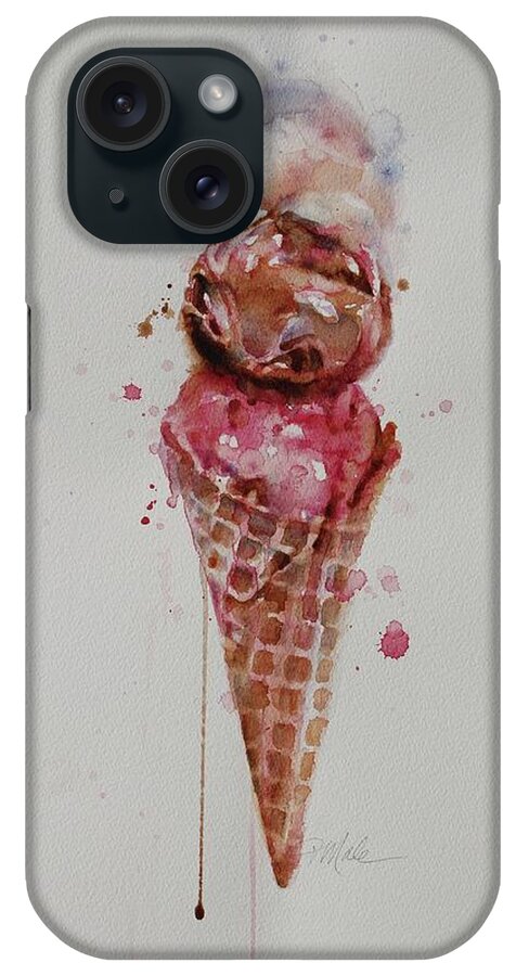 Watercolor iPhone Case featuring the painting I Scream, You Scream... by Tracy Male