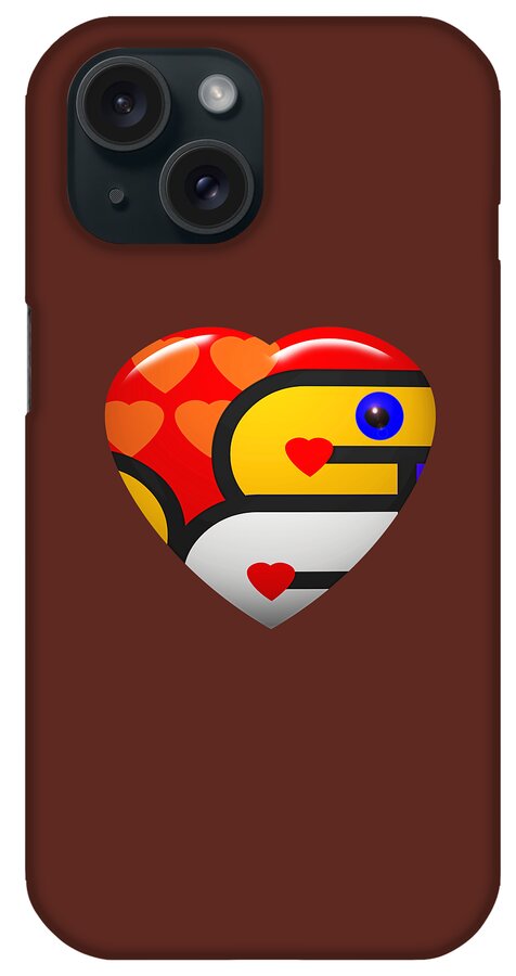 Red Love Heart iPhone Case featuring the digital art I See You by Charles Stuart