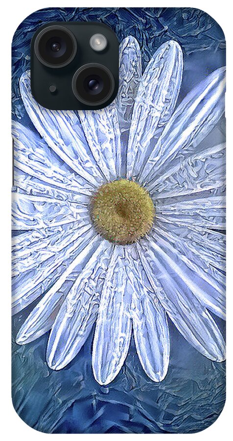 Flower iPhone Case featuring the digital art Ice Daisy Flower by Alex Mir
