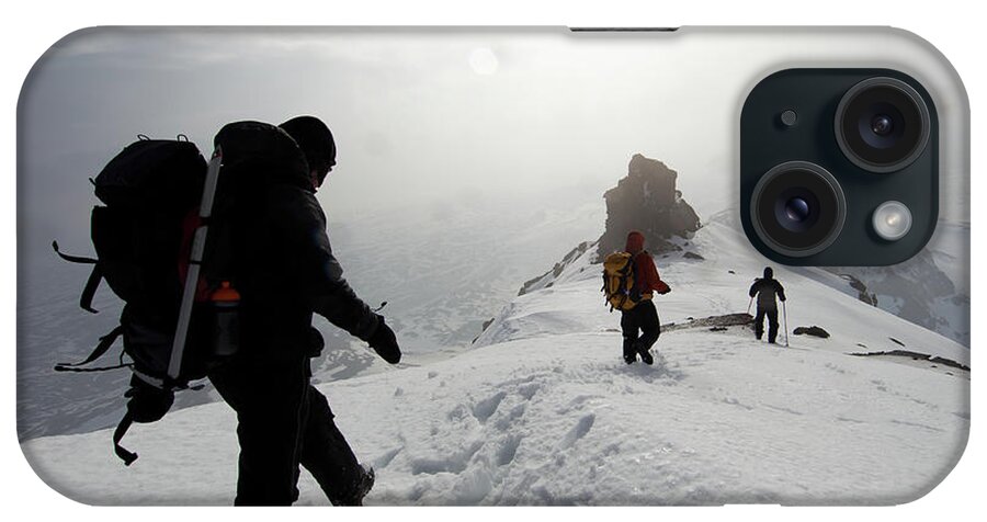 People iPhone Case featuring the photograph Iceland Mountain Hiking by Johann S. Karlsson
