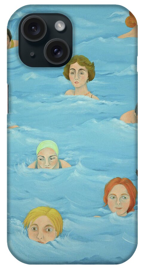 Art iPhone Case featuring the painting In The Pool, 2016 by Magdolna Ban