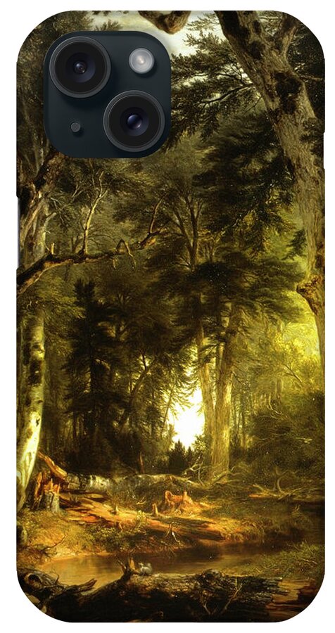 Asher Brown Durand iPhone Case featuring the painting In the Woods #5 by Alison Frank