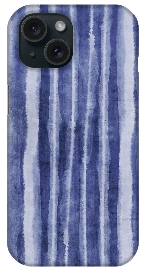 Blue iPhone Case featuring the painting Indigo Water Lines- Art by Linda Woods by Linda Woods