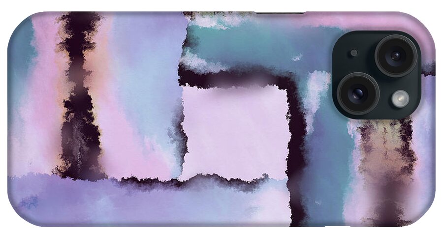 Abstract Wall Art iPhone Case featuring the mixed media Influences by Paula Ayers