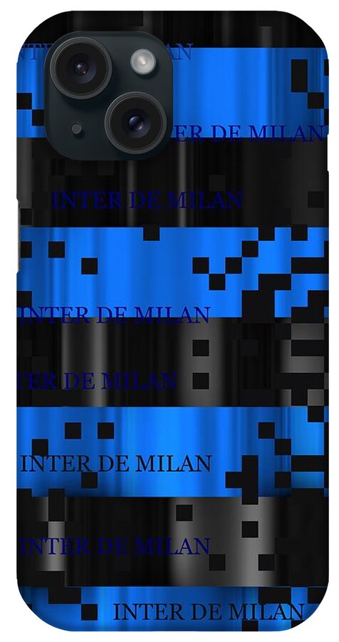 Digital iPhone Case featuring the digital art Inter Milan pixels by Alberto RuiZ