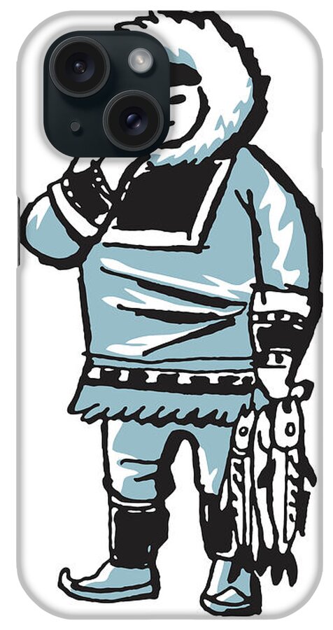 Activity iPhone Case featuring the drawing Inuit Person by CSA Images