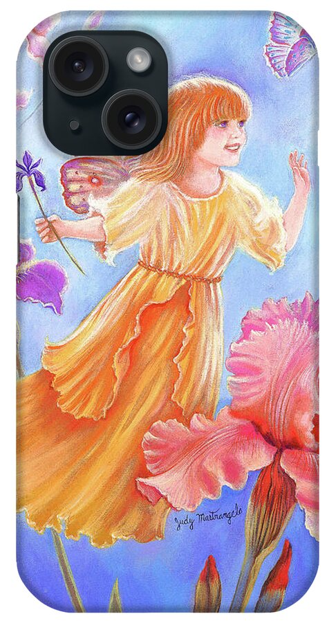 Iris Fairy iPhone Case featuring the painting Iris Fairy by Judy Mastrangelo