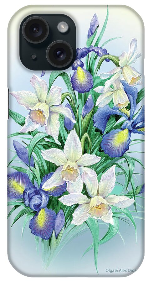 Flowers iPhone Case featuring the digital art Irises by Olga And Alexey Drozdov