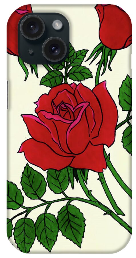 Rose iPhone Case featuring the drawing Irish Rose by D Hackett
