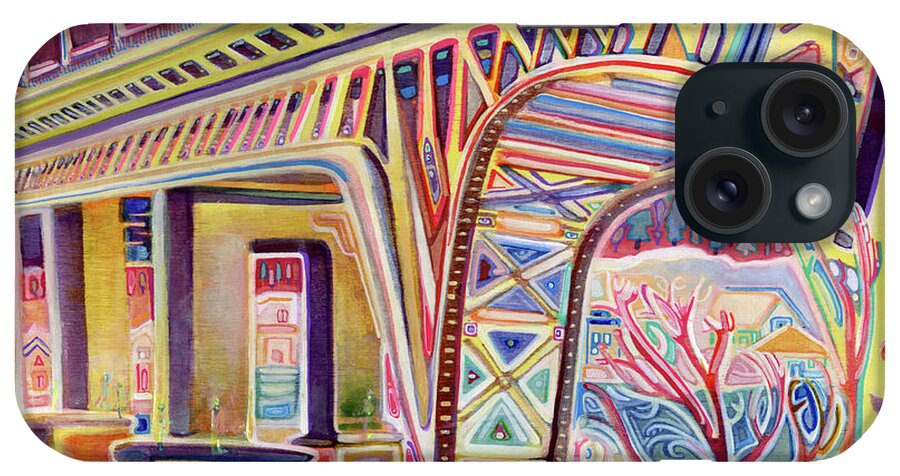 Ironworkers Memorial Bridge No 2 iPhone Case featuring the painting Ironworkers Memorial Bridge No 2 by Josh Byer