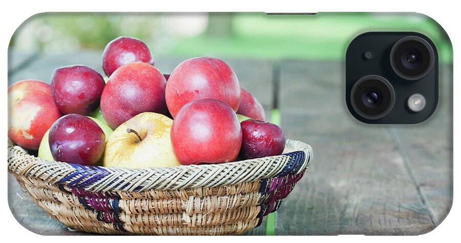 Plum iPhone Case featuring the photograph Italy, Tuscany, Magliano, Fruit Basket by Westend61
