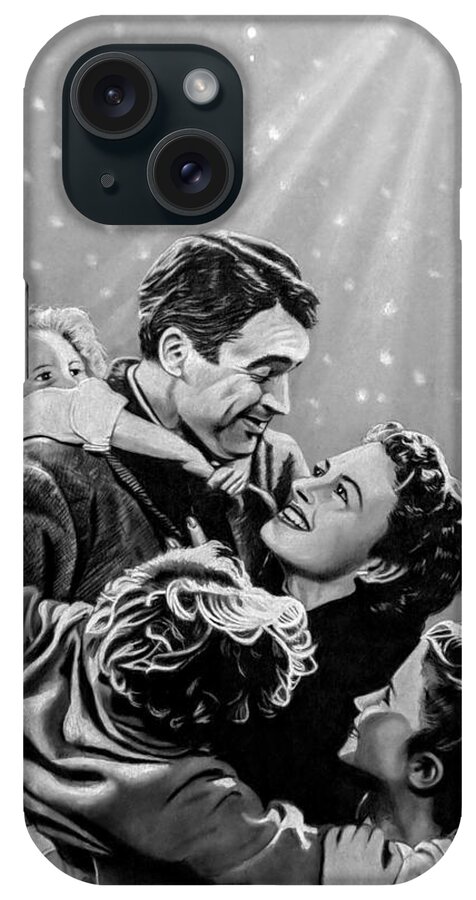 It's A Wonderful Life iPhone Case featuring the drawing It's a Wonderful Life by JPW Artist