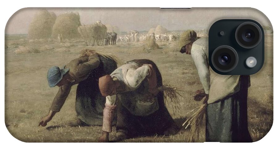 Man iPhone Case featuring the painting Jean-Franccois Millet - Gleaners 1857 by Jean-Franccois Millet