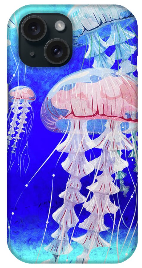 Marine Life iPhone Case featuring the digital art Jelly Bells by Sandra Selle Rodriguez